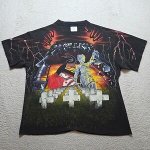 Vintage Metallica Master Of Puppets  T-shirt XL 1991 Brockum Tag All Over Print